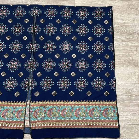 Melrose And Market Navy Blue Print Open Front Kimono One Size - Picture 10 of 16